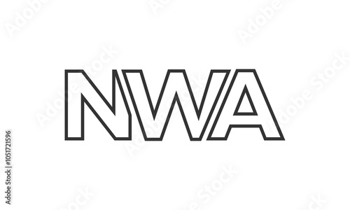 NWA logo design template with strong and modern bold text. Initial based vector logotype featuring simple and minimal typography. Trendy company identity. photo