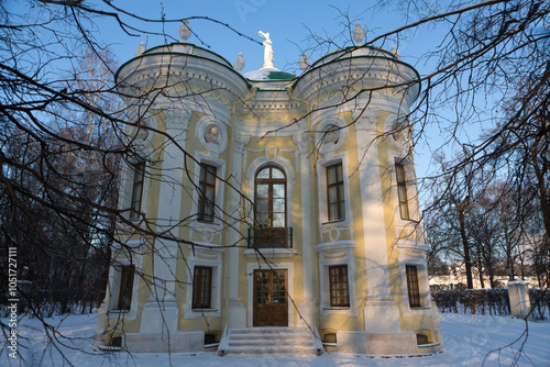 Moscow Kuskovo estate on a sunny winter day photo