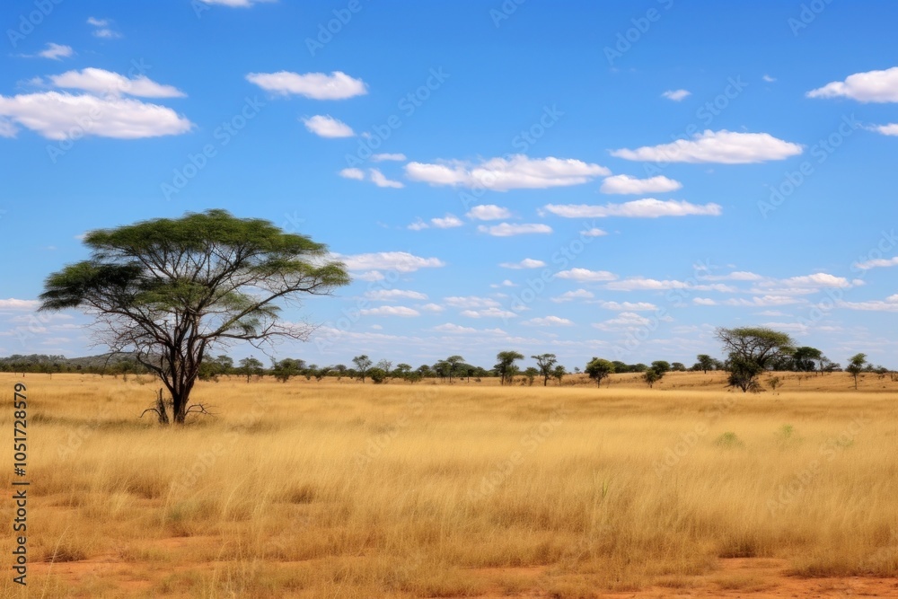 Obraz premium Savanna field landscape grassland.