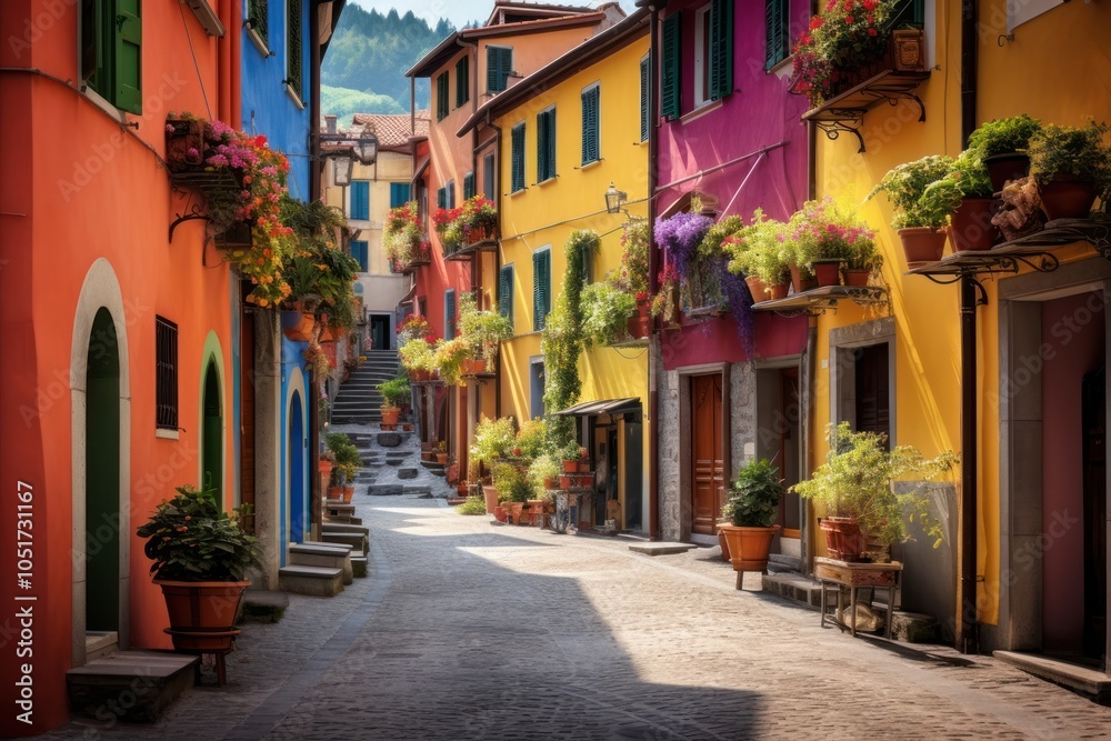 European alley building architecture outdoors. European alley building architecture outdoors.