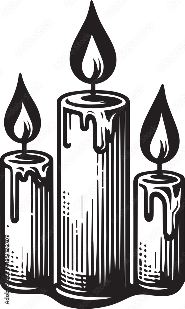 Warm Glow Candle Vector Illustration Warm Glow Candle Vector Illustration