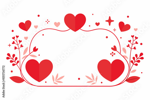 Happy valentine's day typography and love theme vector art illustration