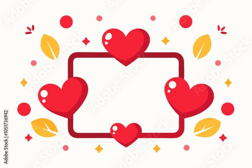 Happy valentine's day typography and love theme vector art illustration