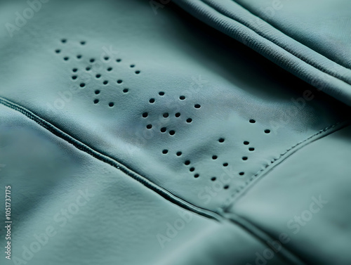 Hoodie Mockup - Close-up of a textured fabric featuring perforations for breathability and style. photo