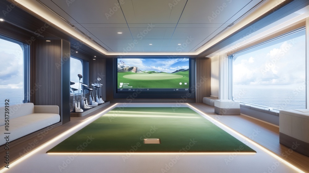 Indoor Golf Simulator on a Yacht Indoor Golf Simulator on a Yacht