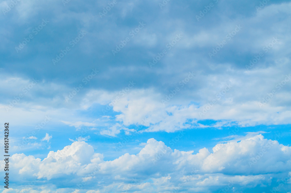 Fototapeta premium Sky landscape scene, natural blue cloudy sky background