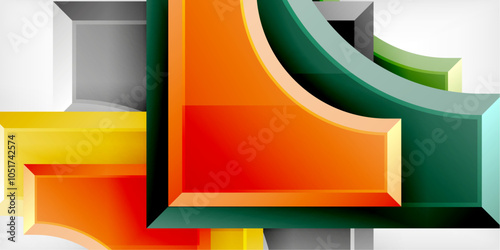 Arrow with round elements. Color geometric shapes background. Vector Illustration For Wallpaper, Banner, Background, Card, Book Illustration, landing page