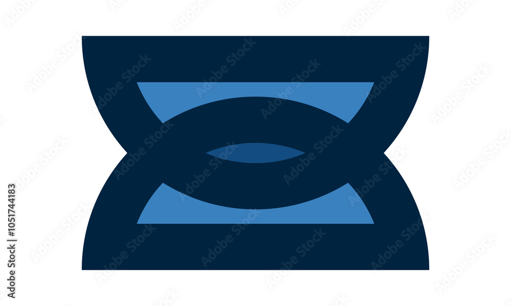 Overlapping Blue Semicircles Thick Stroke Icon Overlapping Blue Semicircles Thick Stroke Icon