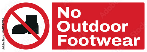 ISO prohibition safety signs text variation_no outdoor footwear_landscape size 1/2 a4/a3/a2/a1	
