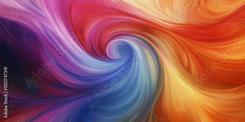 Vibrant swirling colors blend seamlessly in an artistic display of motion and energy throughout the canvas