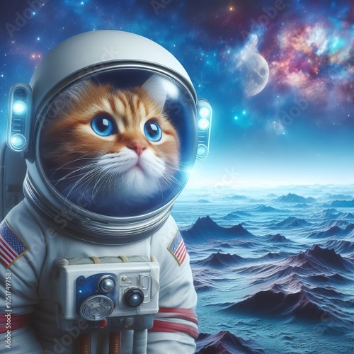 The Adventures of a Space Cat A cat in a spacesuit explores the
