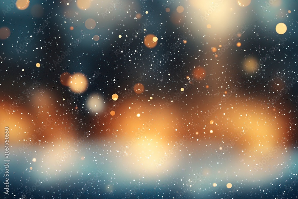 Obraz premium Christmas winter background with snow and blurred bokeh.Merry christmas and happy new year greeting card with copy-space. with generative ai