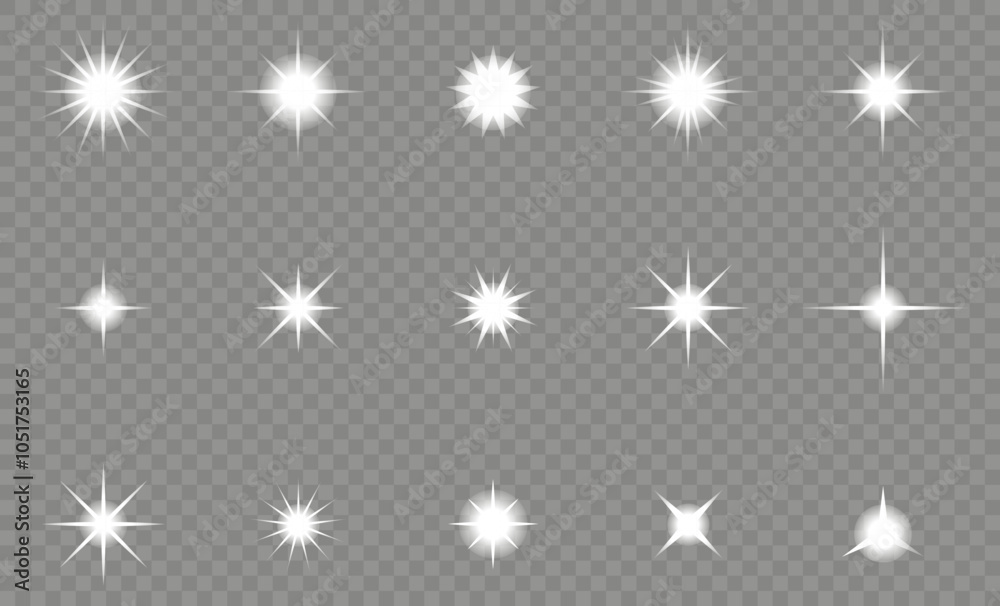 Shine light star sparkle on a transparent background Shine light star sparkle on a transparent background