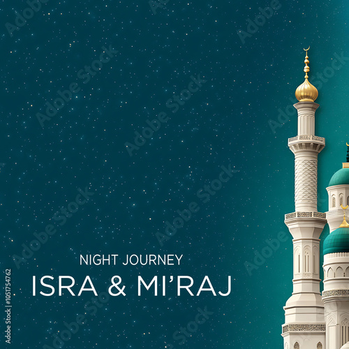 Isra miraj illustration, Al isra miraj concept background photo