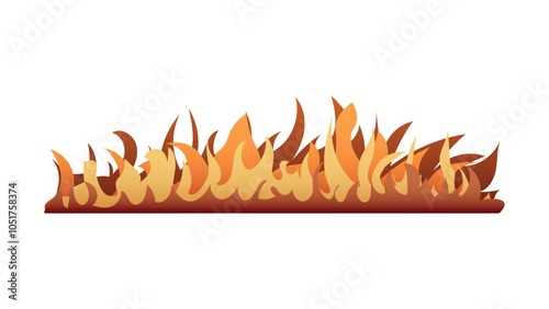 fire vector.Cartoon fire border.yellow, red and orange hot flaming element. fire flames photo