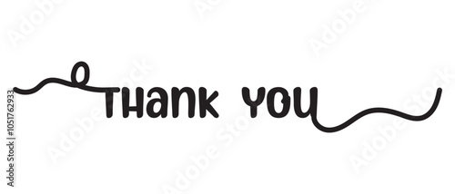 Hand drawn Thank You writing lettering text icon. vector illustration.