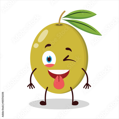 cute teased expression of olive character