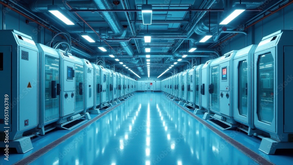 Fototapeta premium Futuristic space station interiors merge cutting-edge technology with functional design. Perfect for sci-fi productions and architectural visualization, featuring living spaces and research facilities