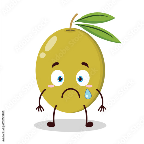 cute nervous expression of olive character