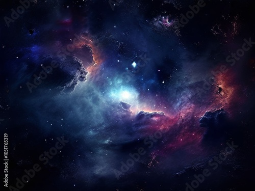 Beautiful universe and nebula. Generative AI (생성형 AI)