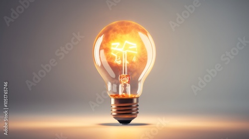 A bright light bulb hanging from a ceiling,