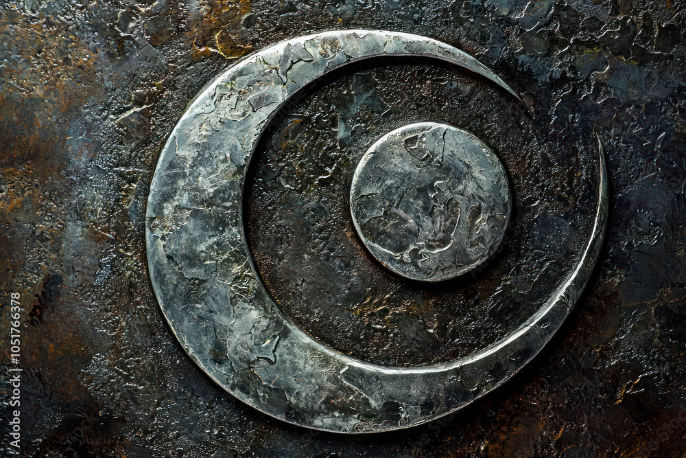 Fototapeta premium Circles spiral steel background.