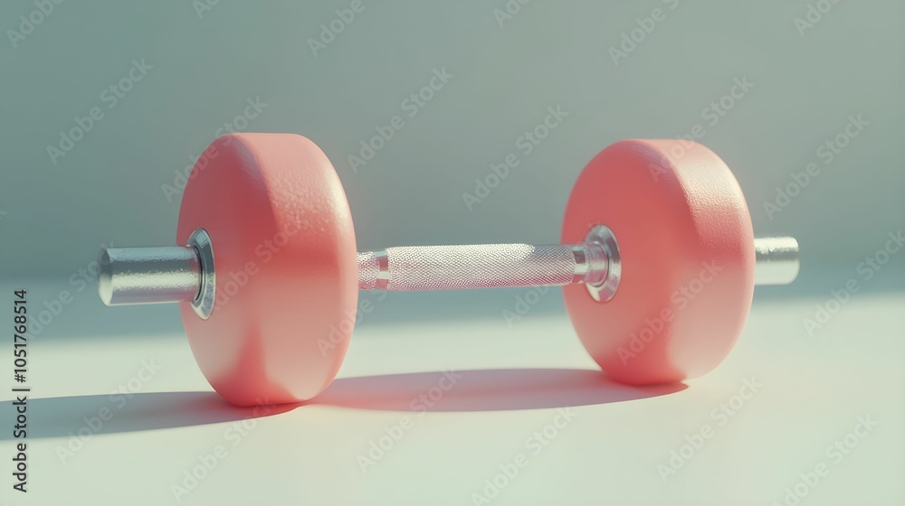 Naklejka premium aktywny styl życia, fitness, hantle, trening, zdrowie, wellness, ikona 3D, pastelowe kolory, minimalistyczne, siłownia, ćwiczenia, siła, wytrzymałość, sport, aktywność fizyczna, zdrowe nawyki, motywac