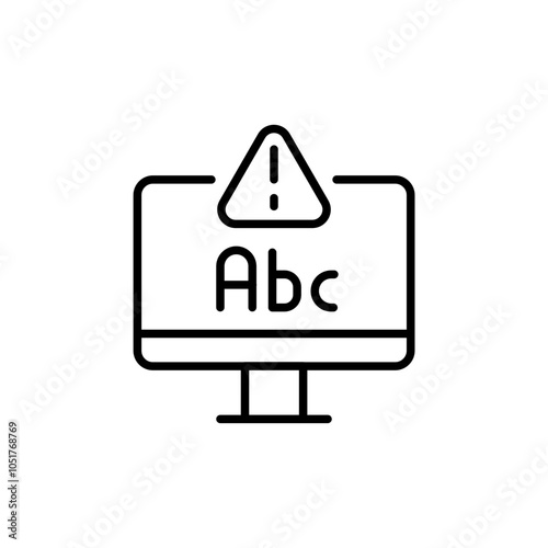 Bad grammar outline icons, minimalist vector illustration ,simple transparent graphic element .Isolated on white background