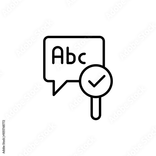 Grammar check outline icons, minimalist vector illustration ,simple transparent graphic element .Isolated on white background