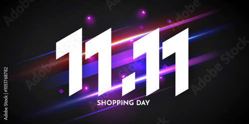 11.11 Shopping day sale. Global shopping world day. 11.11 Crazy sales online.