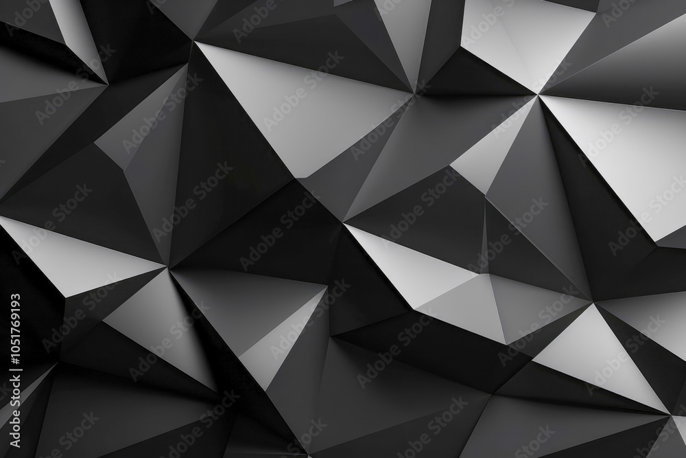 This image displays a dark geometric pattern with sleek, angular 3D triangles, offering a bold, modern, and abstract visual statement. This image displays a dark geometric pattern with sleek, angular 3D triangles, offering a bold, modern, and abstract visual statement.