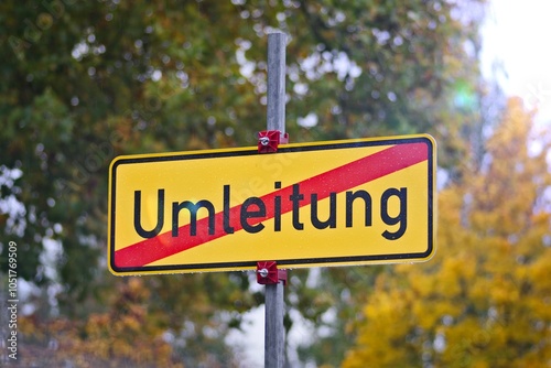 German road sign: end of diversion photo