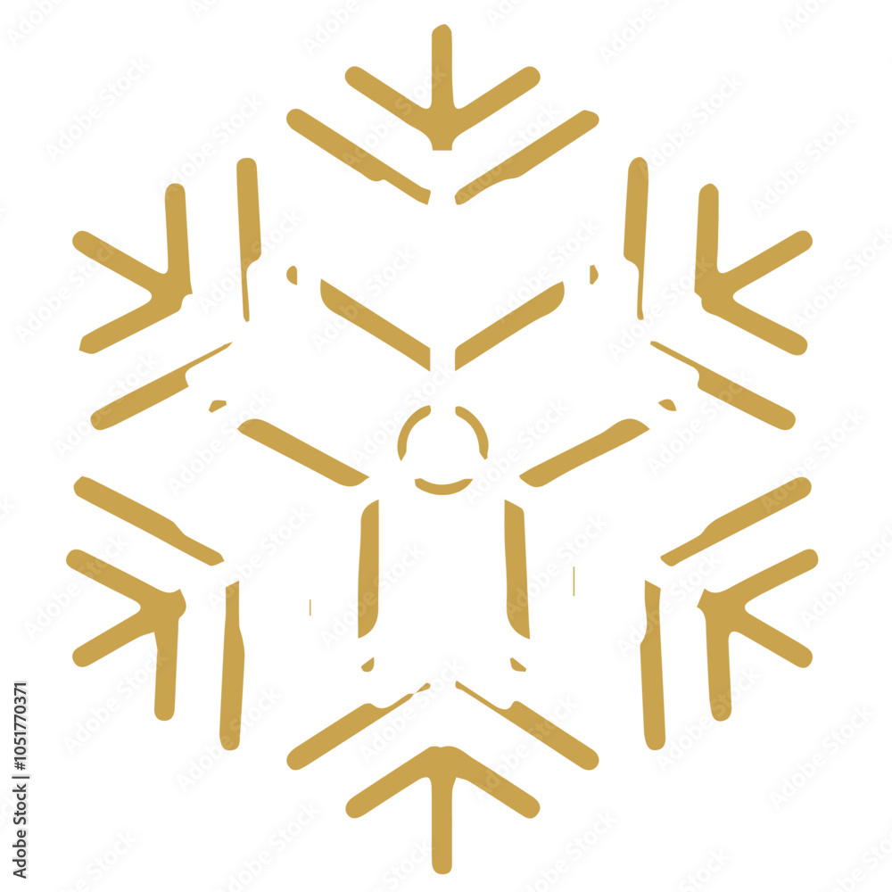 Snowflake golden white shape lines winter season decoration illustration Snowflake golden white shape lines winter season decoration illustration