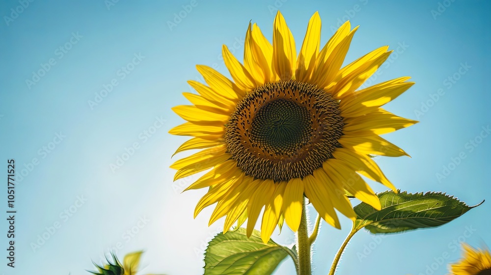 Vibrant Yellow Sunflower Against a Blue Sky Vibrant Yellow Sunflower Against a Blue Sky