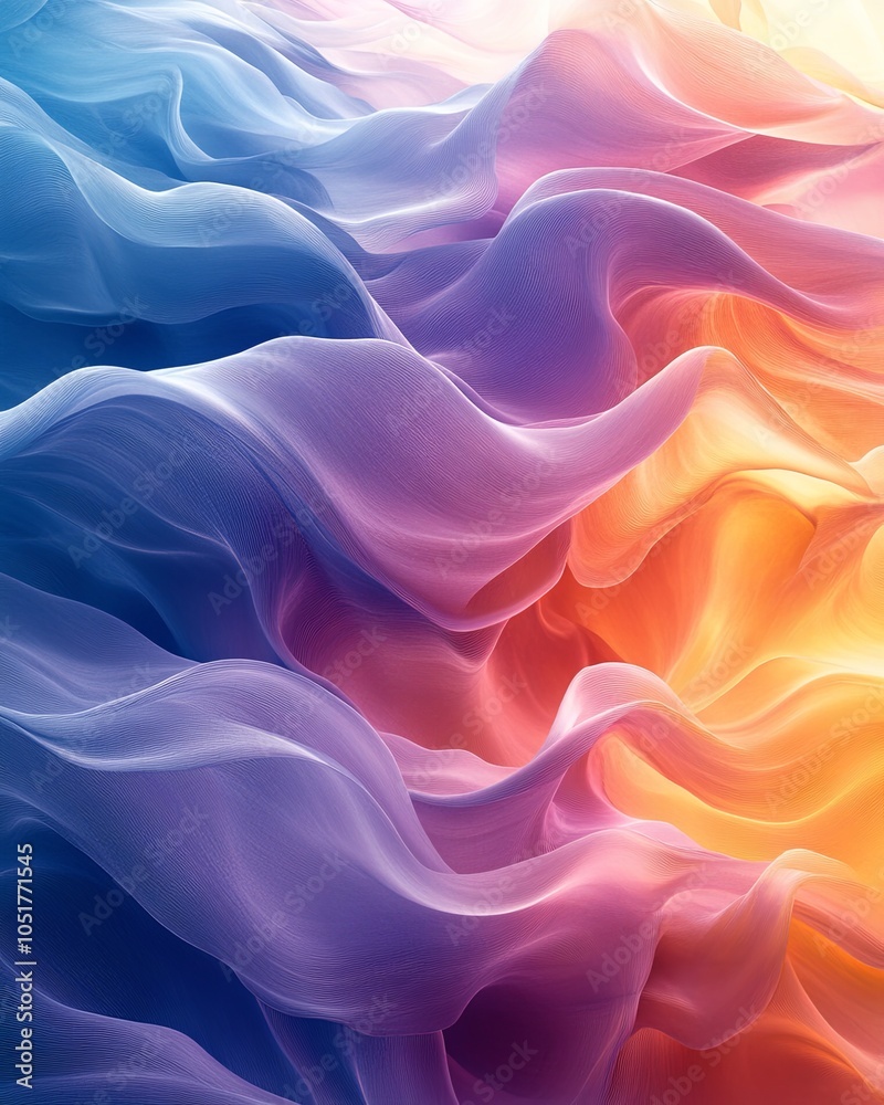 Obraz premium Serene Flowing Waves in Soft Color Gradients