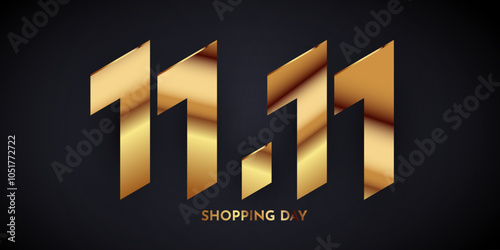 11.11 Shopping day sale. Global shopping world day. 11.11 Crazy sales online.