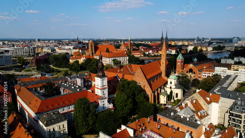 Wallpaper Mural view city from the height of modern wish development architecture Europe Wroclaw Poland Torontodigital.ca