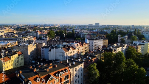 city Europe beautiful top view aerial photography of Wroclaw Poland photo