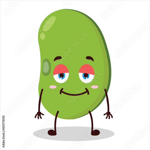 cute lazy expression of mung bean  character
