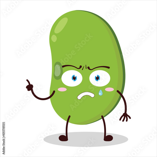 cute weird expression of mung bean  character