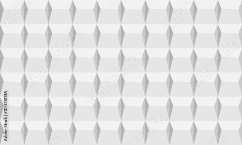 Mosaic strong concrete tile protrusion wall with spike corners for construction of fences and protective structures. Gray copy space for design of web pages and interface. 3D vector background