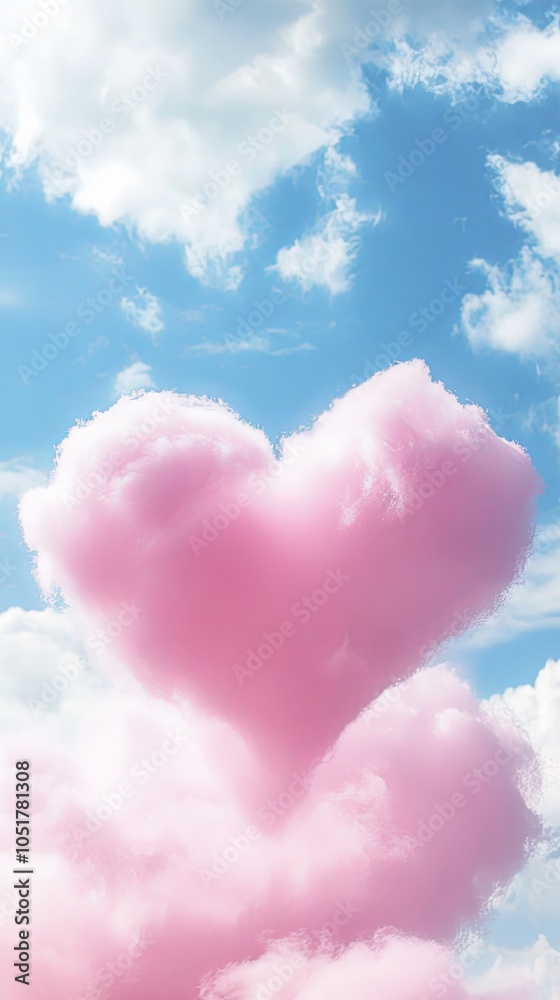 Heart Shaped Cloud Formation in Pastel Pink Sky Heart Shaped Cloud Formation in Pastel Pink Sky