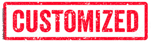 Photos Customized Stamp Transparent Seal, Red Grunge Customized Word Rubber Stamp Seal