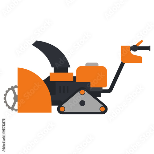 Snow blower vector cartoon illustration isolated on a white background.