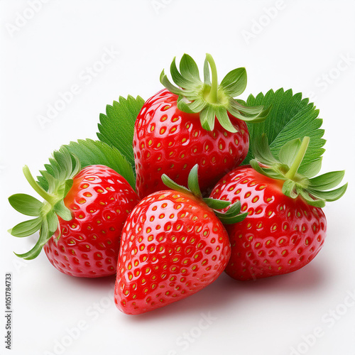 fraise, fruit, aliment, baie, rouge, frais, fraise, isolé, mûr, bonbon, dessert, blanc, sain, juteuse, régime, gros plan, vert, fraîcheur, feuille, délicieux, délicieux, naturel, fruit, baie, macro