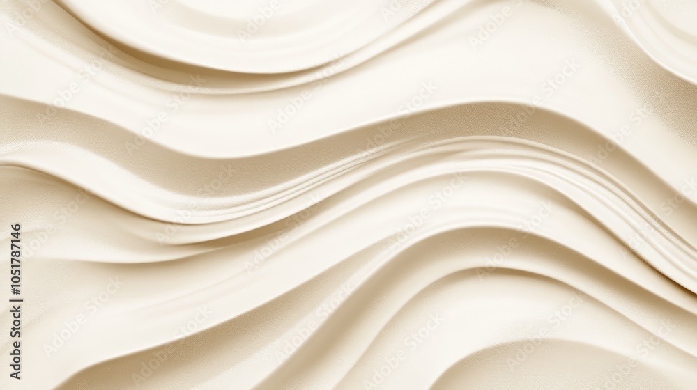 Obraz premium Abstract background of flowing, wavy, light beige lines.