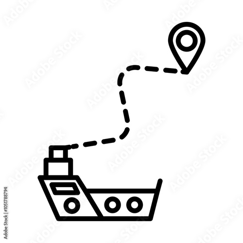 Shipping Route line icon