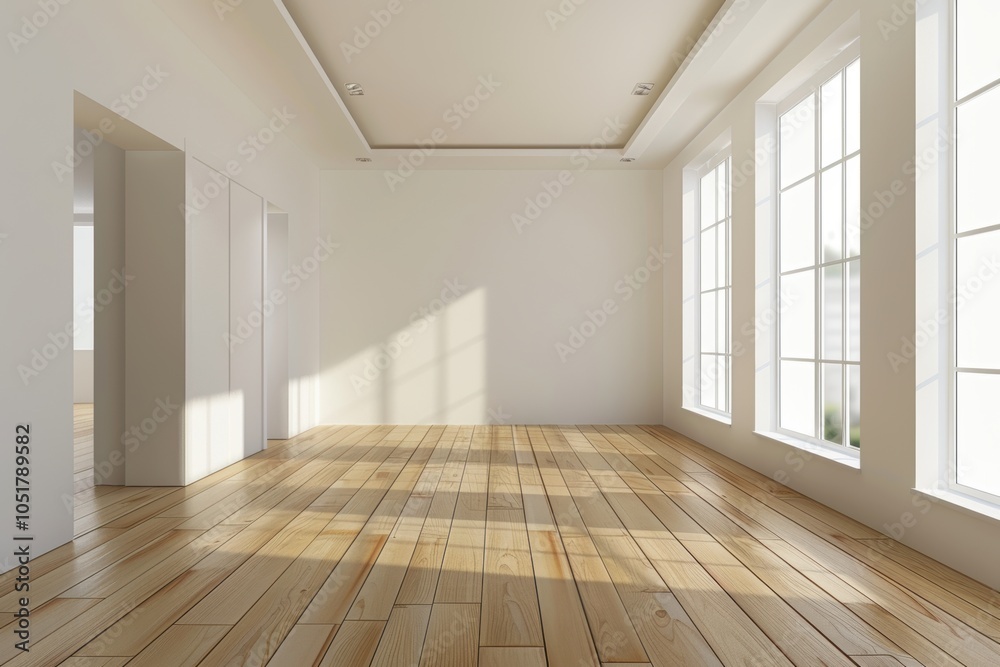 Obraz premium Modern 3D Render of Empty Interior Space