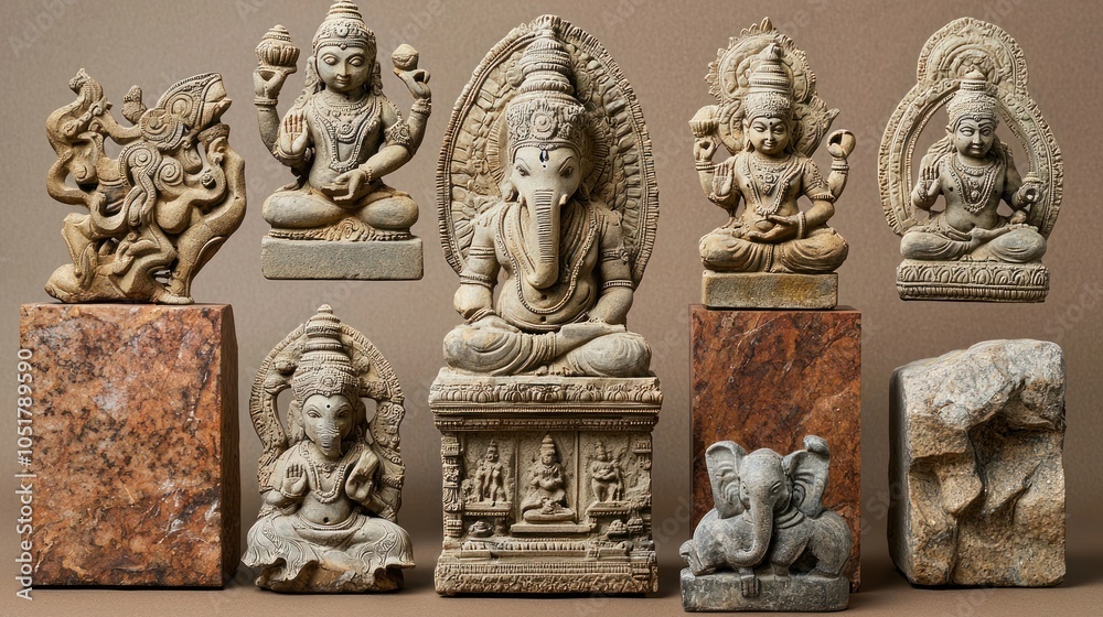 Fototapeta premium Sacred Objects The Artifacts of Hindu Temples