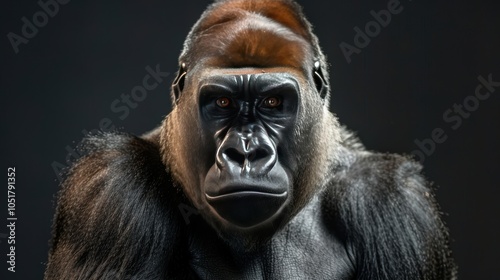 Majestic Gorilla Portrait in Studio Setting